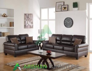 Sofa Kulit Premium Set Sofa Minimalis Rangka Kayu Jati AF-1