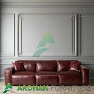 Harga Sofa Tamu Kulit Asli Rose Wood Color Soft Royal Foam AF-8