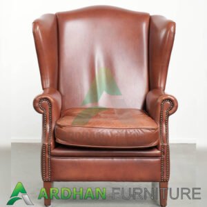 Kursi Sofa Berlengan Kulit Wing Chair Design AF-13