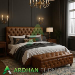 Tempat Tidur Mewah Minimalis Oscar Leather Cover AF-20